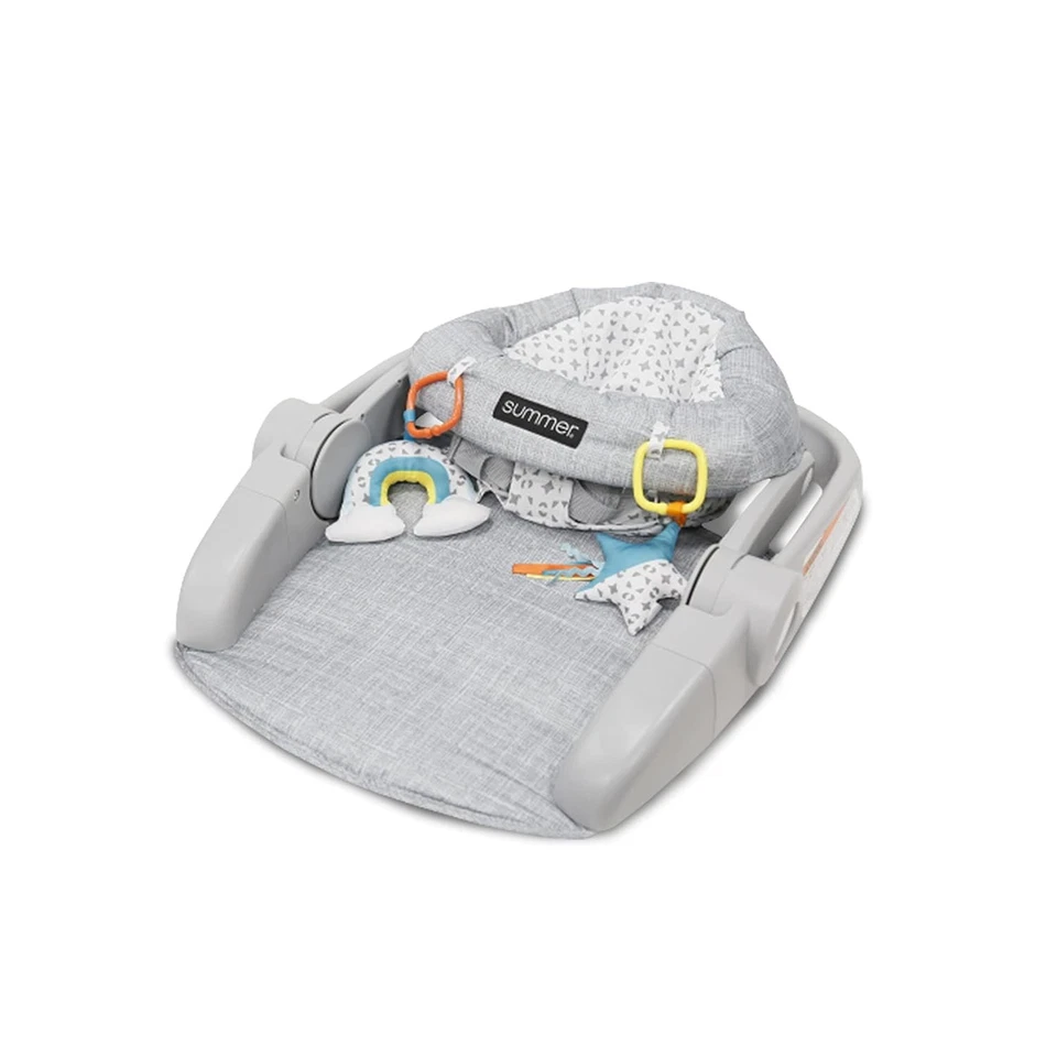 Asiento de piso de 2 posiciones Bright Starts para aprender a sentarse (gris jaspeado) gris jaspeado Foto 2 de 4