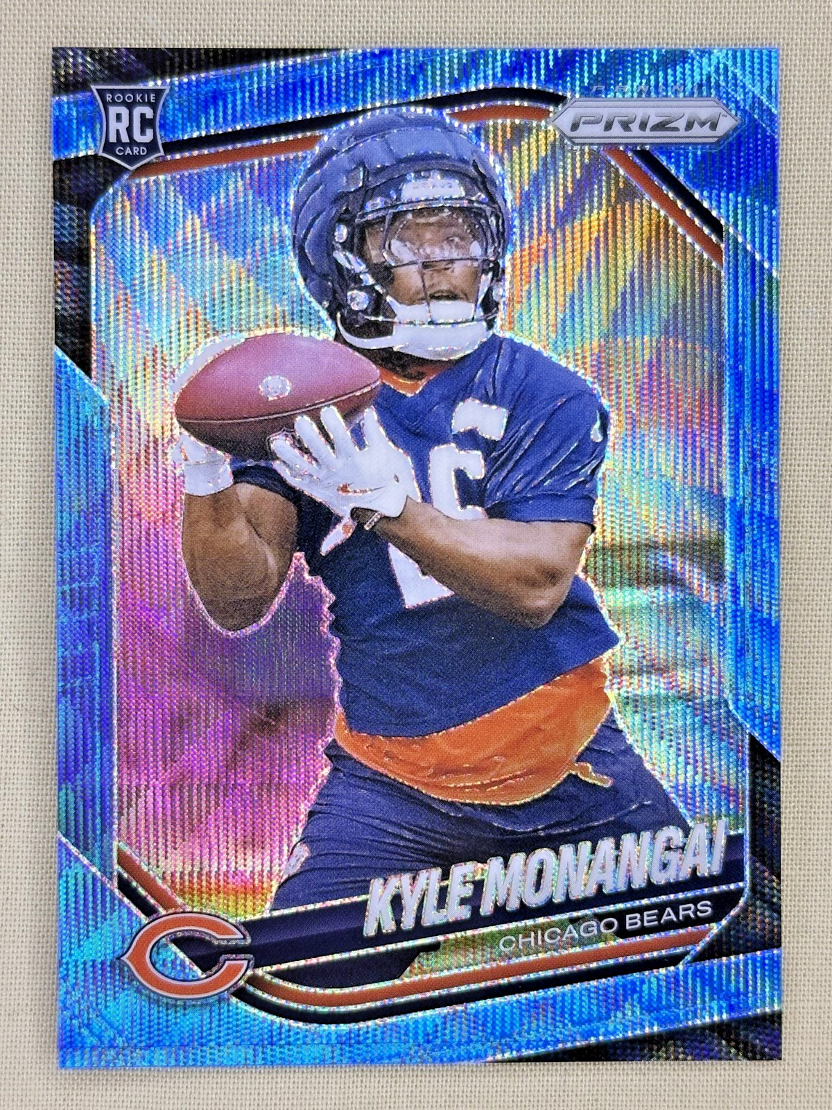 2025 Panini Prizm Kyle Monangai RC Blue Wave /230 Chicago Bears #348
