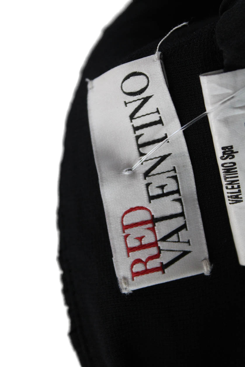 RED Valentino Womens Waist Tied Zippered Lined A-Line Mini Skirt Black Size M thumbnail 4