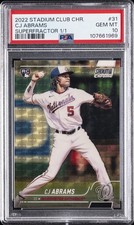 Marketplace image: 2022 TOPPS STADIUM CLUB CHROME SUPERFRACTOR 1/1 CJ ABRAMS ROOKIE RC 1/1 PSA 10