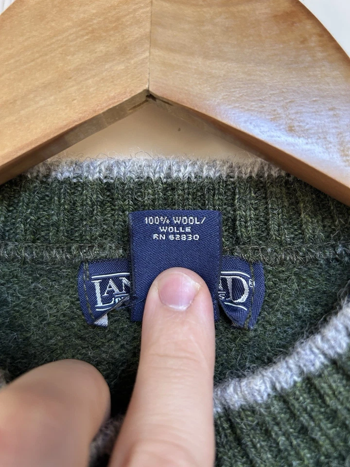 VTG Lands End Women’s Wool Sweater Green Made In USA Small - Image 4 of 4