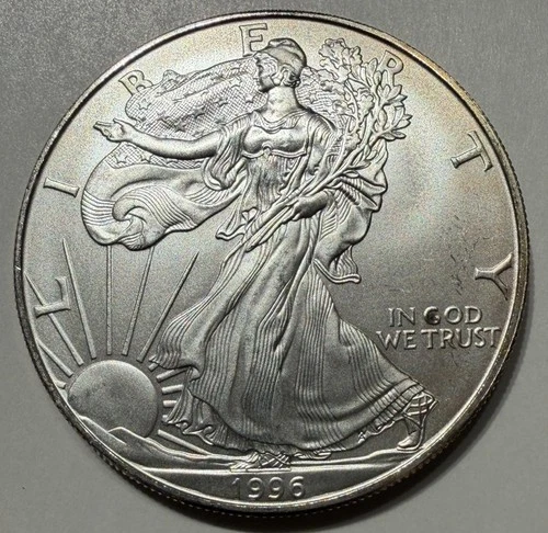 1996 $1 American Silver Eagle Dollar Bullion .999 fine silver key date & low pop