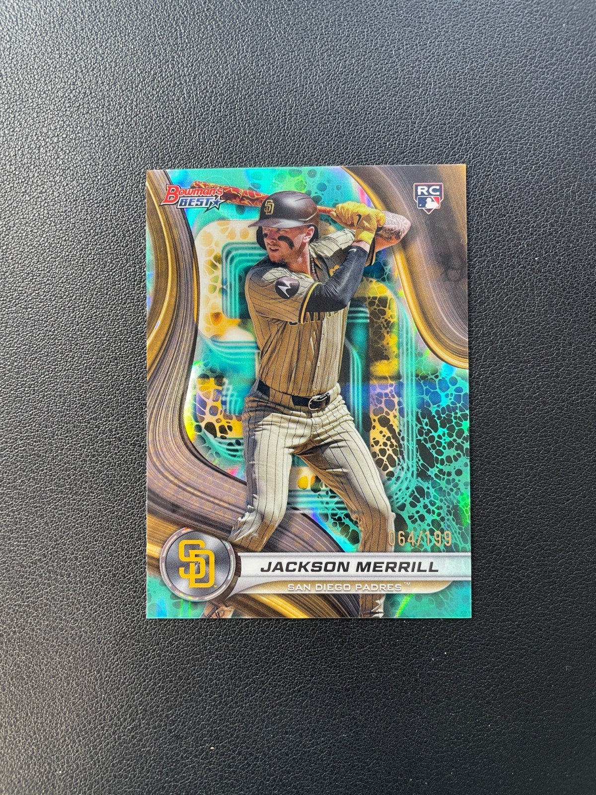 2024 Bowman's Best Jackson Merrill Rc Rookie Aqua 064/199 BJPHA