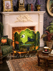 Halloween Fireplace Screen Dollhouse Miniature 1:12 Scale Hand Painted K.Manuel — photo 2