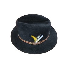 Chapeau pour Hommes Laine De GUERRA Taille 58 Noir Fait Main Eau Répulsif Luxe