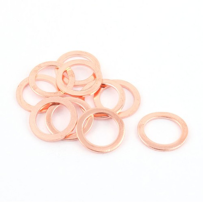 #ad 10 Pack 28mm x 20mm x 2mm Flat Ring Copper Crush Washer Sealing Gasket Fastener $17.06