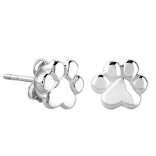 925 Sterling Silver XS Tiny Paw Stud Earrings, Cute Pet Paw Print Stud Earrings
