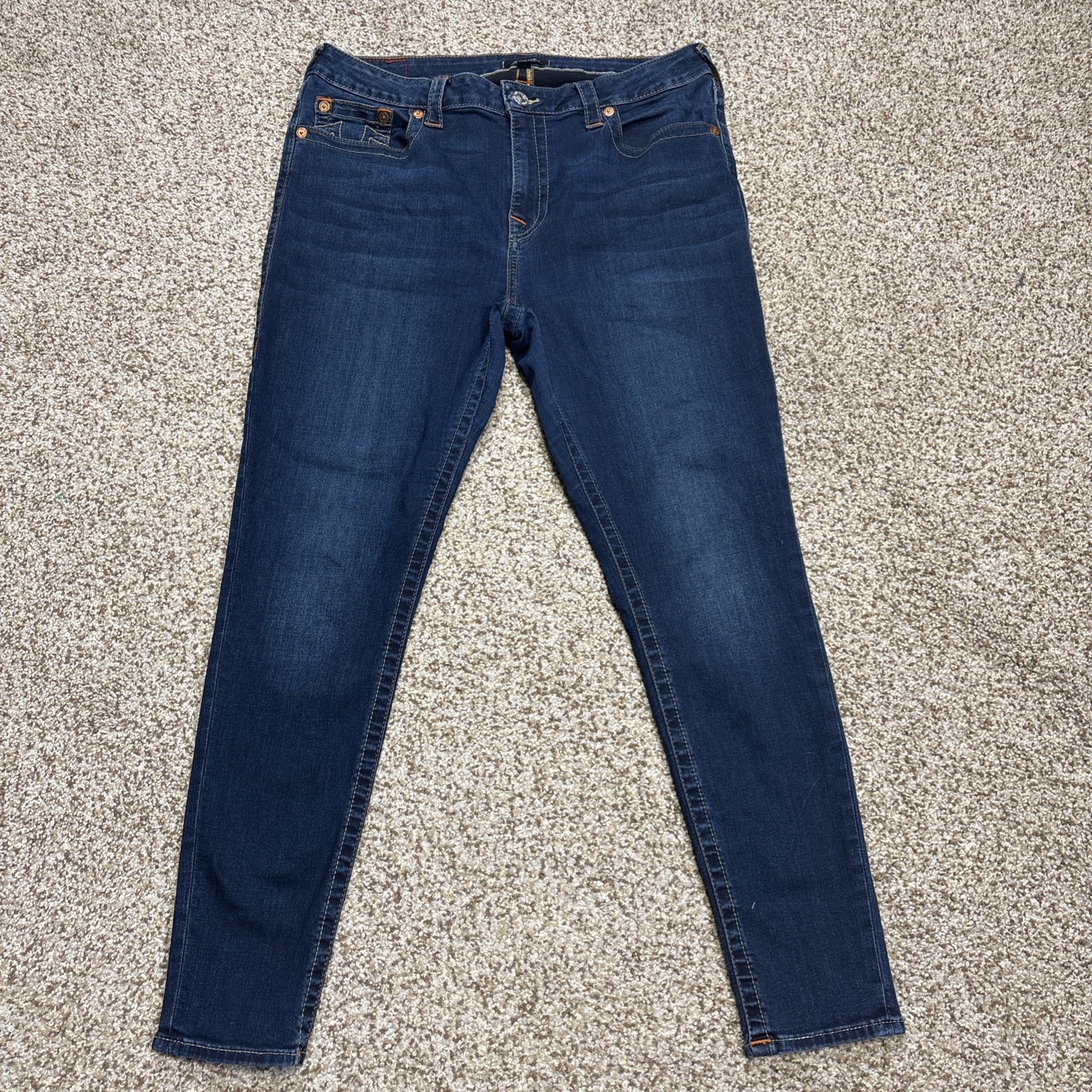 True Religion Women's Jennie Curvy Mid Rise Skinny Jeans Size 34 X 27.5