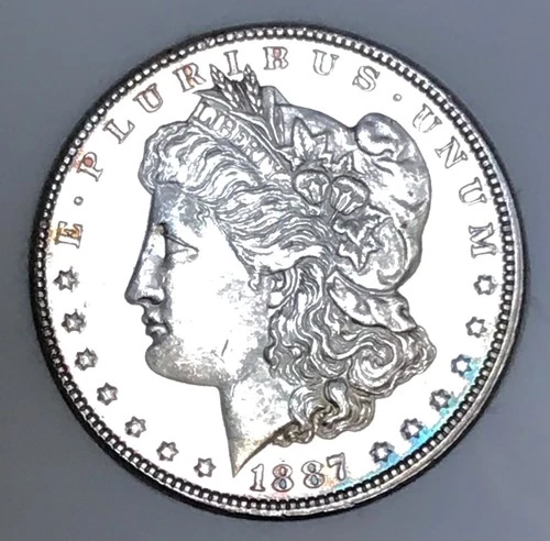 1887 P MORGAN DOLLAR! GEM BU+++! FANTASTIC QUALITY EXAMPLE! SO PRETTY! NR #K2908