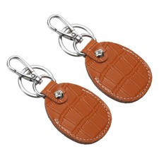 2 Pcs Leather Key Fob Keys Cover RFID Key Fob Protector 1.85"x0.12" Orange