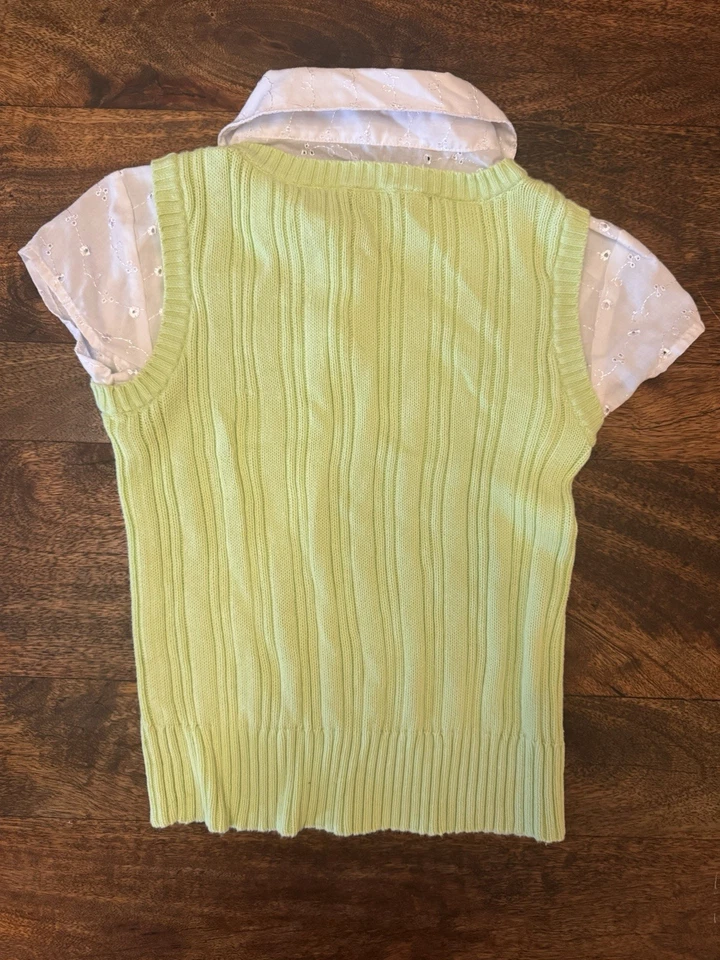 Vintage Y2K Limited Too Sweater Shirt Mock Collar/Sleeves Green Girls M - Image 4 of 4