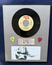 Eric Clapton 1976 Concert Ticket Wonderful Tonight Vinyl 45 Picks Framed Display