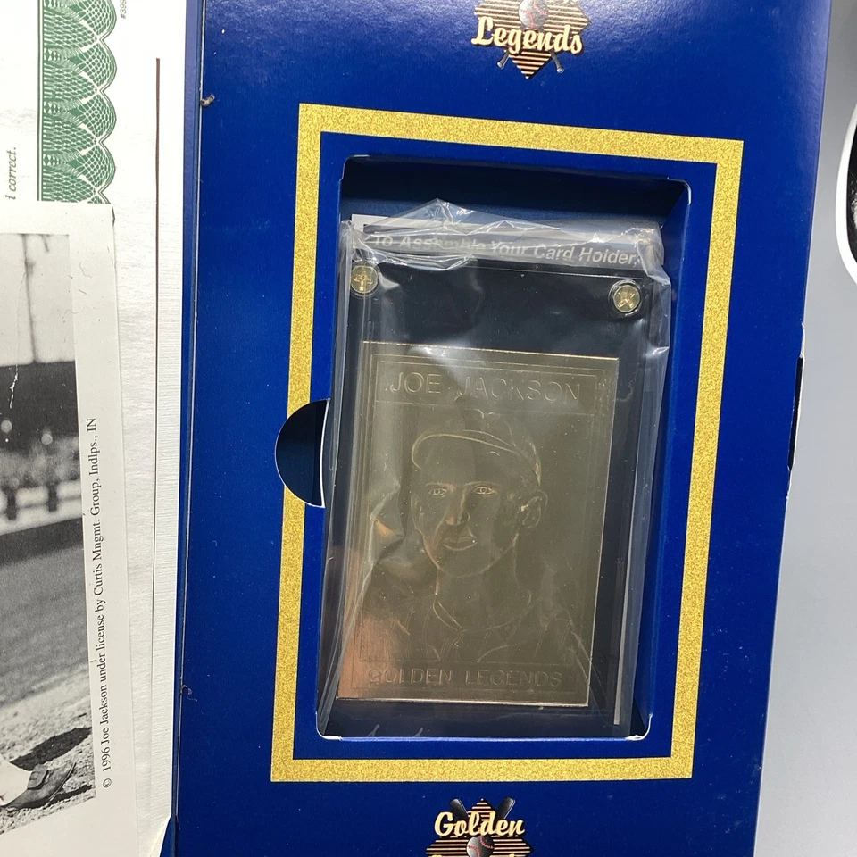 Tarjeta de Joe Jackson 1995 Golden Legends oro 22k en caja con certificado de autenticidad Foto 3 de 4
