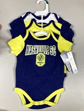 New MLS Nashville SC Infant Bodysuit - 0-3 Months 3 Outfits, Soccer Fans