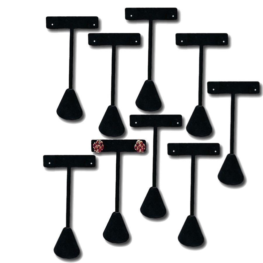 12Pc Earring Display Black Earring Holder Tree Black Velvet Displays 4 1/2"H