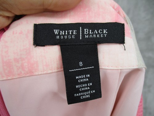 White House Black Market Skirt 8 Abstract Career Classic Pencil Straight Office - Picture 6 of 9