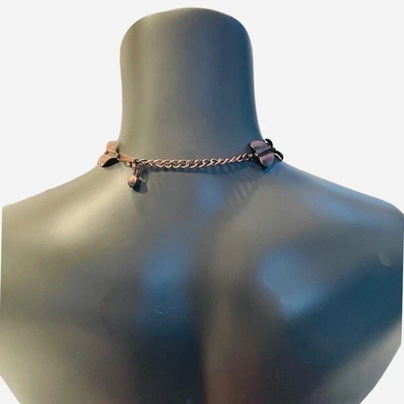 Collar gargantilla vintage de hojas de metal cobre para mujer collar joyería Foto 3 de 3