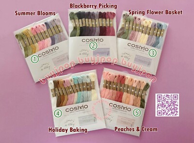 Japan Cosmo Embroidery Floss 12 Skein Pastel Berry Color Theme Pack Thread 5 Set