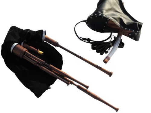Scottish Smallpipes in A - Bellow Blown Set - Indian Cocobolo