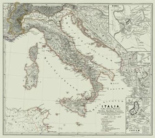 Historic Map - Italy - Spruner 1865 - 25.79 x 23 - Vintage Wall Art