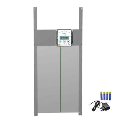 JOSTECHNIK Puerta de ganso 340x550 mm HK-Bat-RG + funcionamiento con batería + luz de encendido de circuito