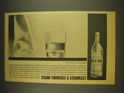 1963 Grant's Standfast Scotch Ad - Stand yourself a Standfast