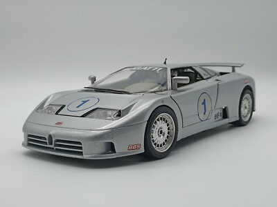 Bugatti EB 110 silber, 1991, 1:18, Bburago, Sportwagen, Modelllauto, Sammeln