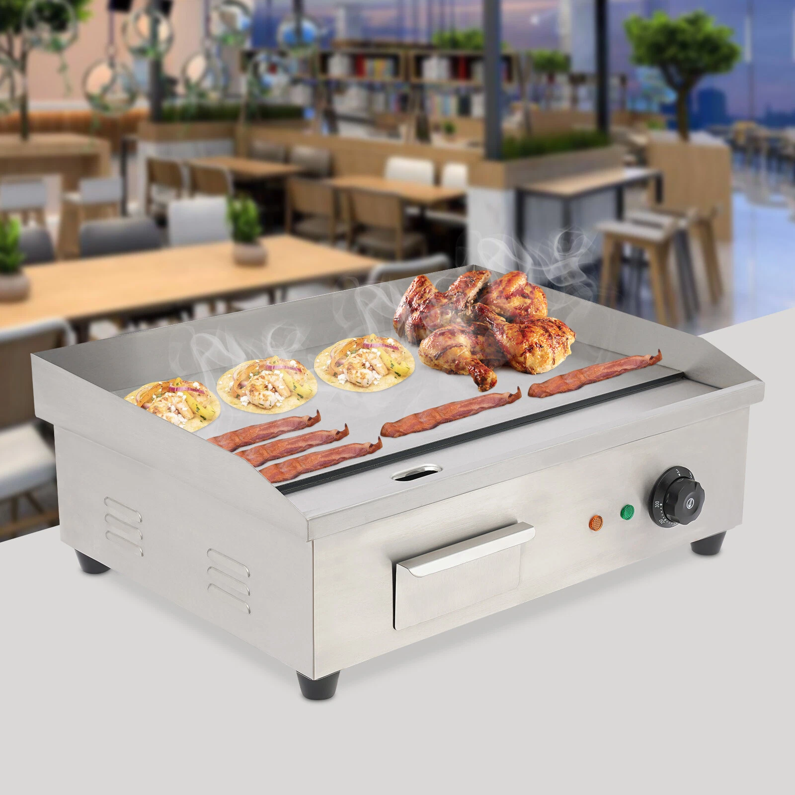 Electric Griddle Grill Hot Plate Cooktop Commercial Shop BBQ Cook Benchtop 3KW