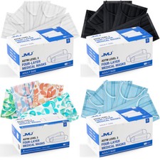 50pcs/box ASTM Medical Masks Adult Size Level 3 Four-Layer 17.5*9.5cm Assorted
