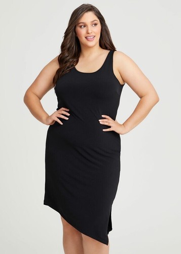 TS TAKING SHAPE Sleeveless Luna Angled Hem Slip Black Dress Petite Sz XXS - Picture 3 of 4