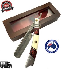 Damascus Steel Straight Razor Cut Throat Barber Salon Shaving Razor Bone Handle