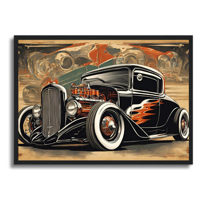 Auto Poster gerahmtes Wandbild Fahrzeug Man Cave Bild A4 - A1 Wohndeko Design