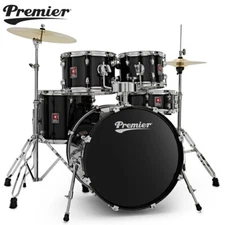 Premier Revolution 20" 5-Piece Complete Drum Kit Black PR20-5DKBKW