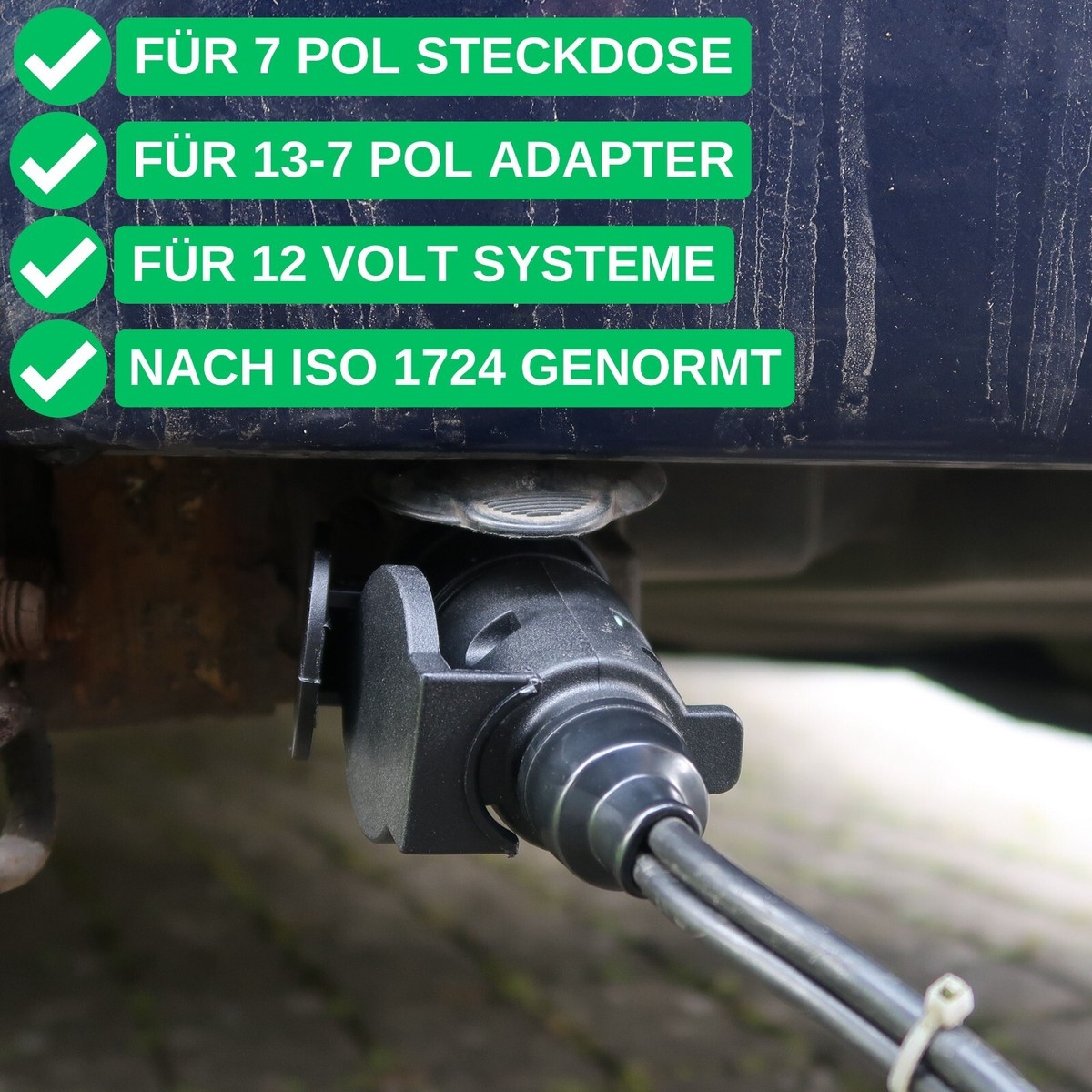 RED WOLF 7 Polig Metall Anhänger Stecker, 7 Poliger