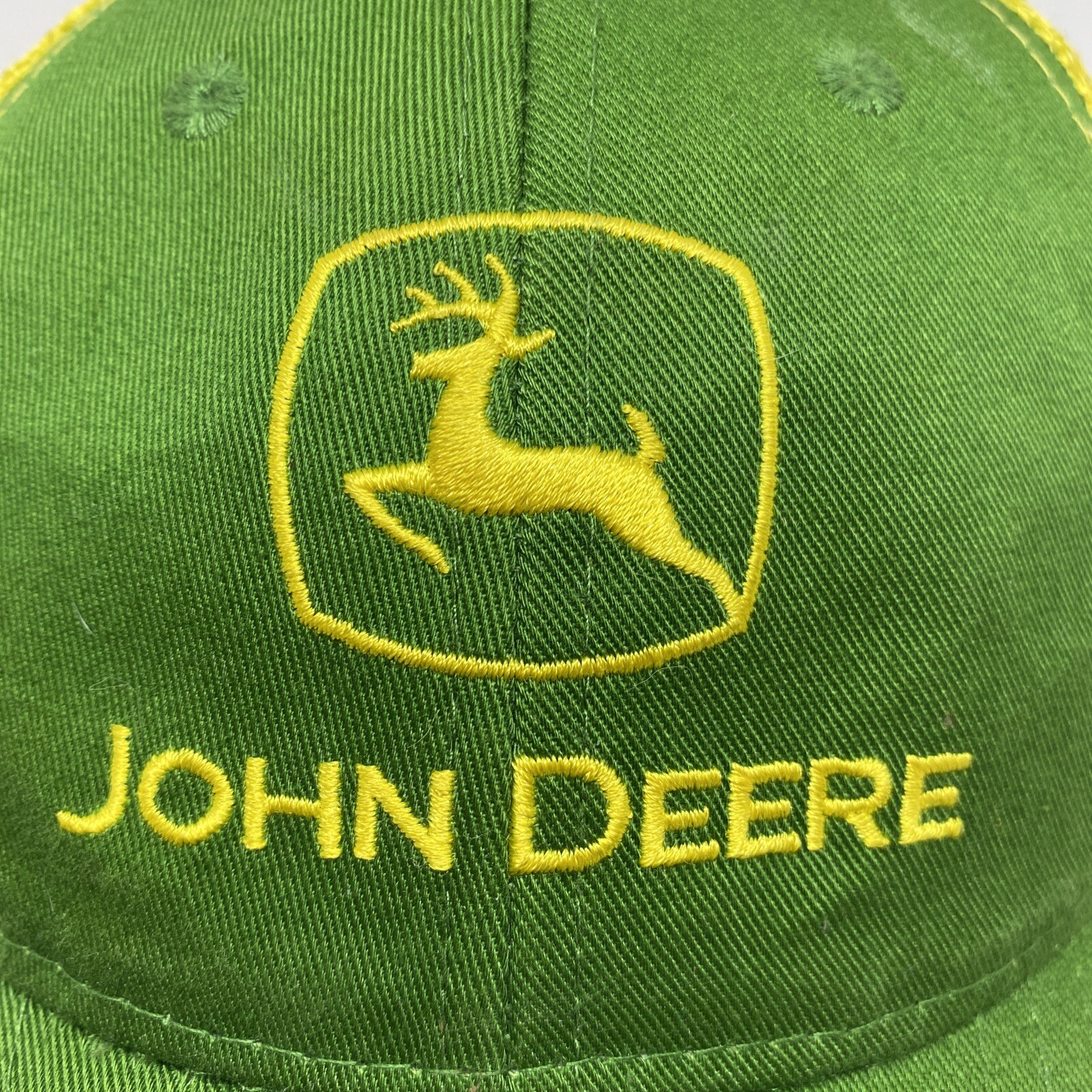 John Deere Yellow & Green Trucker Mesh Hat Cap Adjust… Gem