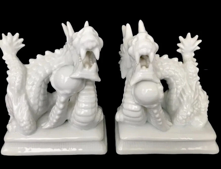 Fitz and Floyd White Blanc de Chine Porcelain Chinoiserie Dragon