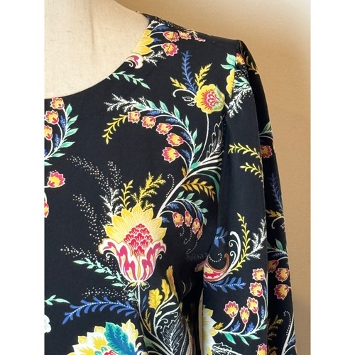 Ann Taylor Loft Dress Women 2 Black Floral Paisley Fit And Flare Mini NWT Preppy - Picture 7 of 12
