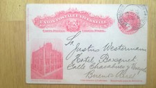 Uruguay 1912 Picture PS Stationery Card "Palacio Municipal" to Buenos Aires