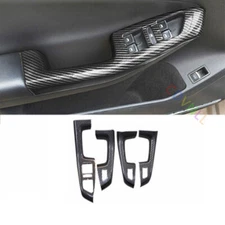 Glass Window Lifting Lock Panel Trim For Volkswagen Jetta MK6 12-14 Carbon Fiber