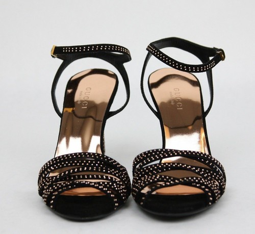Gucci Black Suede Studded Horsebit Sandal US 6/ EU 36 MRSP $795 NEW IN BOX - Picture 4 of 8