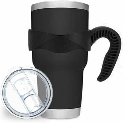 LIFEGRIP YETI Tumbler Handle and Lid Set - For 30oz. Tumblers - Black Handle