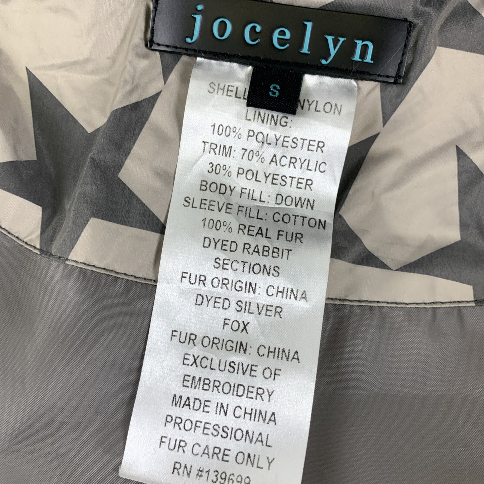 Jocelyn Down Puffer Jacket Bomber Coat Rabbit Fur… - image 10