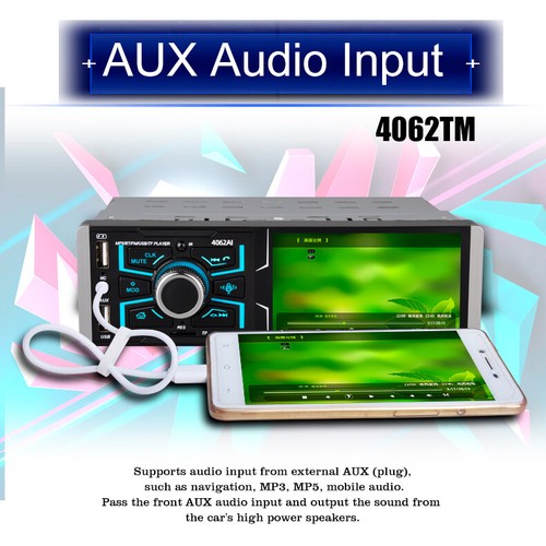4.1" Single 1 Din Car Stereo Bluetooth Radio AUX/FM/USB Touch Screen MP5 Player - Picture 11 of 16