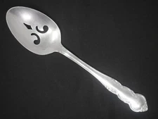 Ekco Eterna Keepsake Stainless Korea Pierced Serving Spoon. 8 1/8" Long