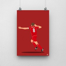 Image of Steven Gerrard Poster Liverpool Football Print