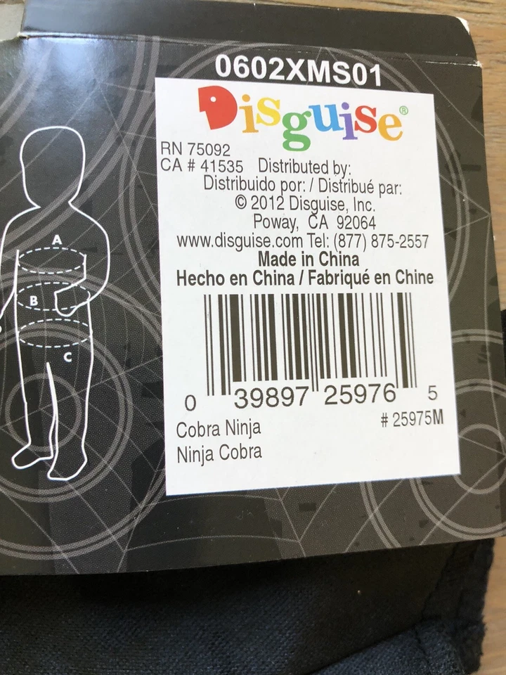 Nuevo Disfraz/Vestir Ninja Cobra Halloween por Disguise 3t-4t Foto 3 de 4