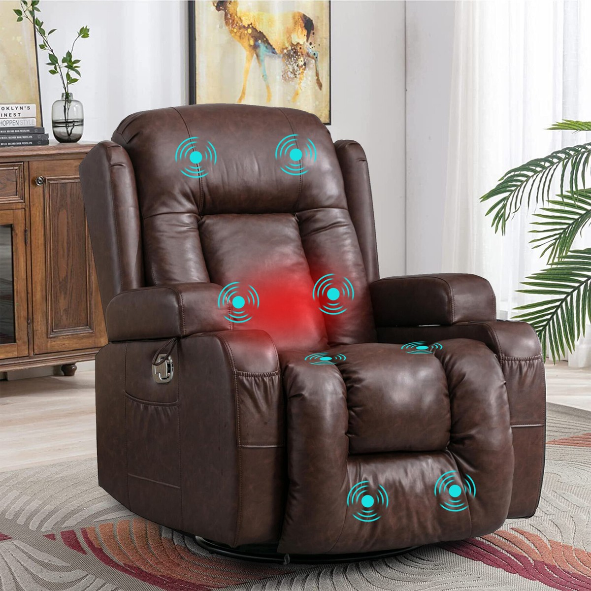 Nursery Glider Recliner Recliner Chair, 360u00b0 Swivel Recliner