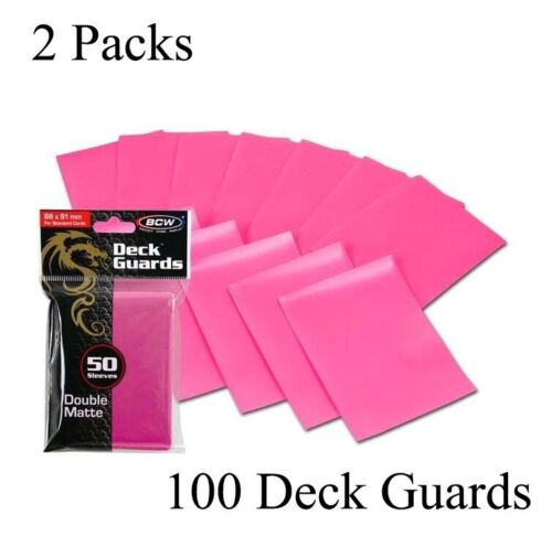100 Matte Pink MTG BCW Deck Guards CCG MTG Pokemon Gaming Card Sleeves 2 Packs - Picture 1 of 3