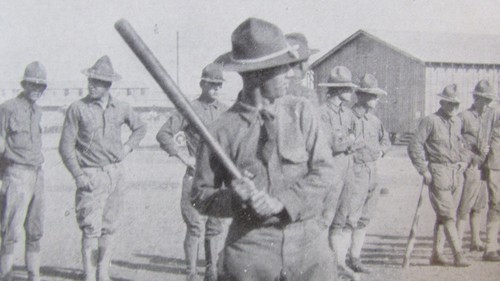 U.S. Troops Playing Baseball Camp Travis San Antonio TX 1920 Print World War I