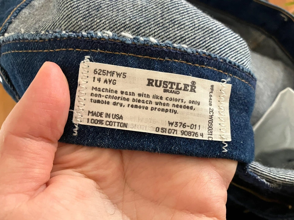 Винтажные джинсы Rustler с высокой талией сужающиеся штанины сделано в США 80-х W30 L32 - Изображение 4 из 4